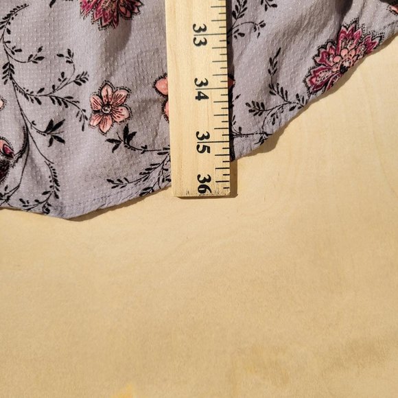 Torrid Floral Lace Blouse - Gray and Pink - Picture 8 of 15